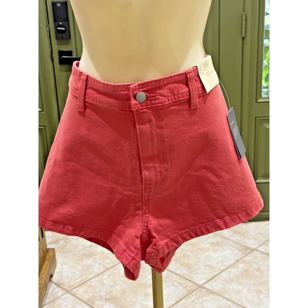 NWT Universal Thread highest rise sailor denim shorts size 6 bright red